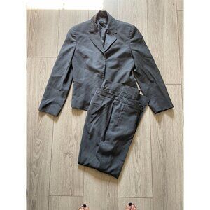 Marlowe Italy Two Piece Wool Pant Suit Set Women's Size 40 Gray Jacket & Pants